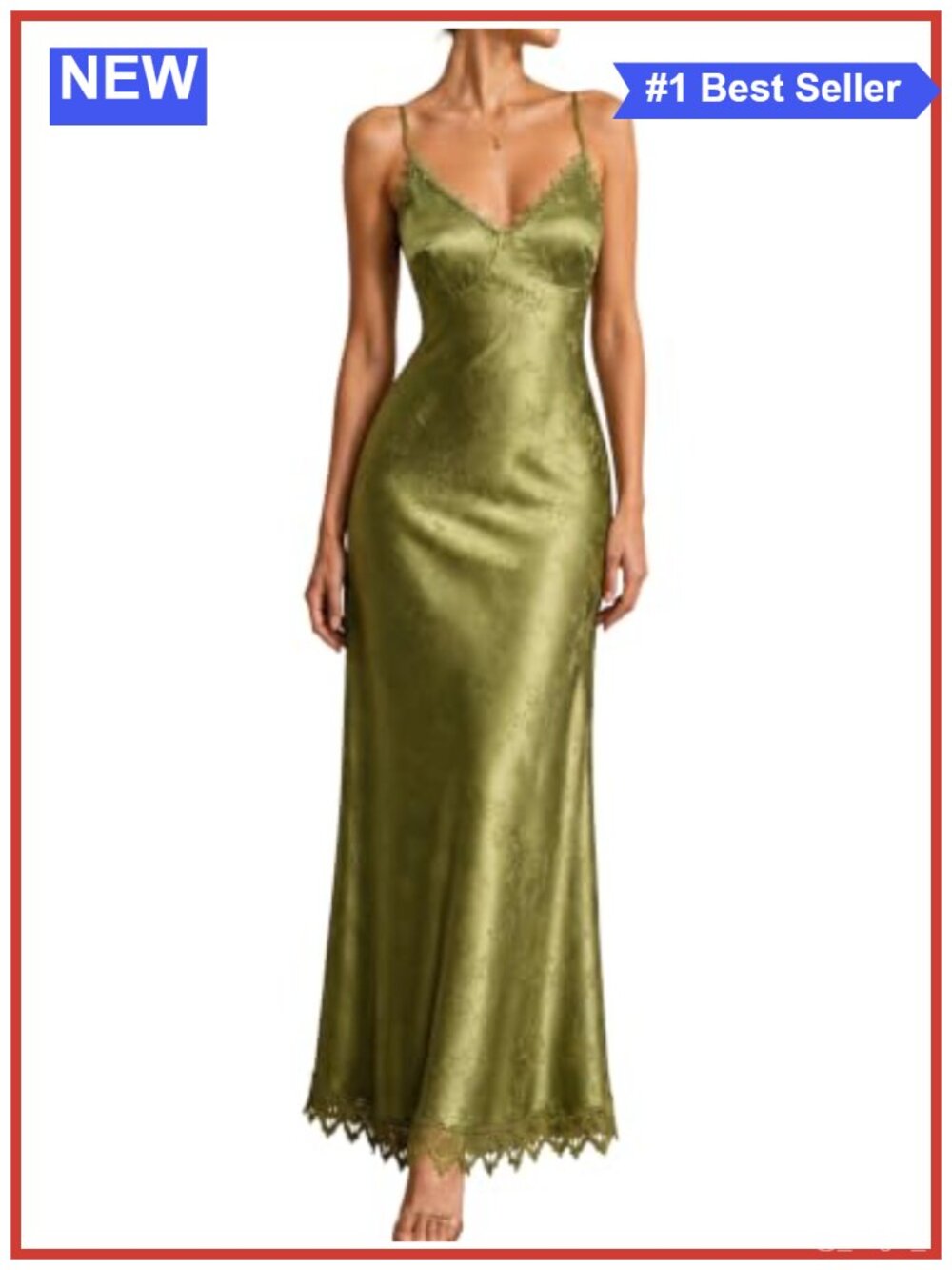 Semi Formal Corset Satin Maxi Dress Women V-Neck Spaghetti Strap Lace